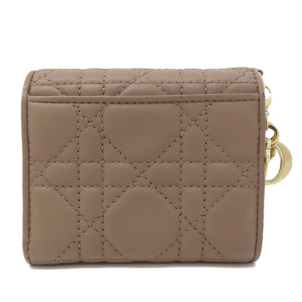 Dior Christian fold Calfskin Lady Bi Wallet Black